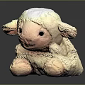 Adorable Children's Stuffed Lamb Toy With Fluffy White And Pink Fur