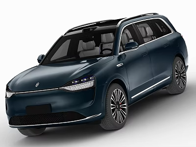 Dark Blue Modern SUV With Panoramic Sunroof 3d model