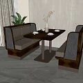 New Chinese Style Card Seat Dining Table and Chair Combination 3d model