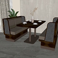 New Chinese Style Card Seat Dining Table and Chair Combination 3d model