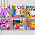 Cute Rabbit Pattern Decorative Pillows with Colorful Prints and Fun Designs
