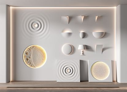 Modern wall lamp gypsum lamp 3d model