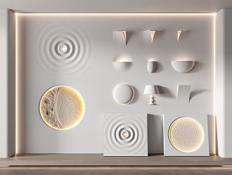 Modern wall lamp gypsum lamp 3d model