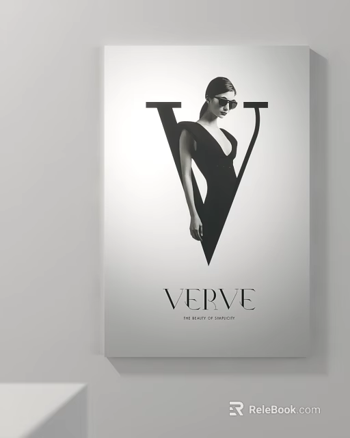 Verve Portrait Featuring Female Silhouette Wearing Sunglasses In Black V Design 3d model 