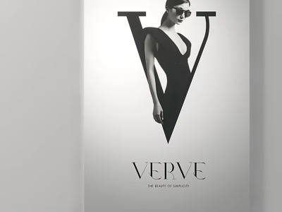 Verve Portrait Featuring Female Silhouette Wearing Sunglasses In Black V Design 3d model