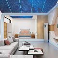 Elegant Modern Aluminum Home Showroom Interior With Furniture Display And Decor Elements