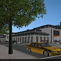 Aerial Urban Planning of Modern Building Complex With Parking Green Trees and Roads
