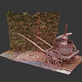Vintage Commercial Juicing Equipment With Wheel Cart Structure And Green Ivy Backdrop