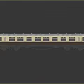 Single Cream And Dark Brown Train Carriage Model With Grey Roof Windows Wheels And Reflection