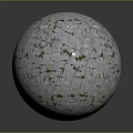 Artistic Decorative Mosaic Sphere With White Fragmented Tiles And Green Accents
