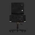 Ergonomic Black Leather Office Chair With High Back Armrests And Wheeled Base