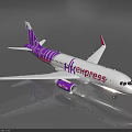HK Express Passenger Airliner With Purple And White Livery And Stylish Tail Design