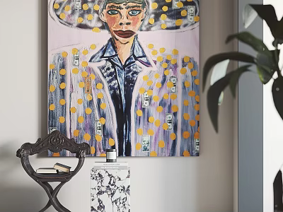 modern figure painting decorative painting 3d model