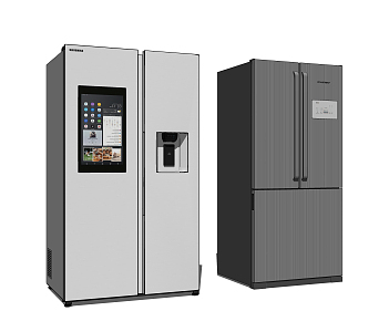 Modern refrigerator combination 3d model