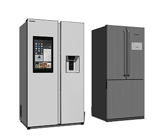 Modern refrigerator combination 3d model