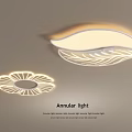 Modern Annular Ceiling Light With Leaf Shaped Decorative Design For Interior Decoration 3d model