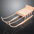 Handmade Wooden Sled With Sturdy Frame Structure And Traditional Outdoor Design