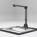 Black Desktop Office Electronics Document Scanner For Scanning Documents And Magazines On Office Desk 3d model
