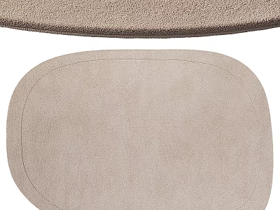 Light Beige Square Carpet With Soft Plush Texture And Stitched Edge Detail For Living Room Decor 3d model