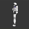 Realistic White Spacesuit Astronaut With Helmet And CHINA Logo 3D Model On Gray Background