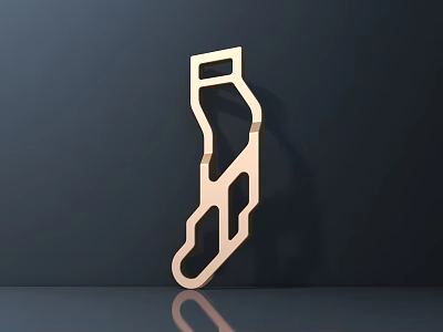 Modern Commercial Equipment With Metallic Geometric Structure And Gold Finish 3d model