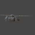 Industrial Equipment With Mechanical Geometric Design Gray Metallic Body And Bladed Components