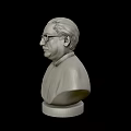 Detailed Lifelike Portrait Bust Sculpture Carved With Realistic Facial Features And Base