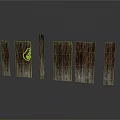 Dark Wooden Boards With Natural Texture Wood Grain In Six Different Shapes On White Background