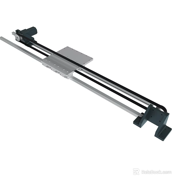 Industrial Linear Slide Rail System With Metal Track Slider And Drive Mechanism 3d model 