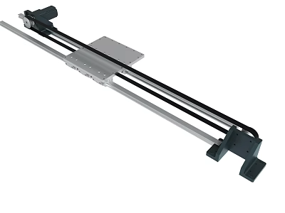 Industrial Linear Slide Rail System With Metal Track Slider And Drive Mechanism 3d model