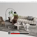 Modern Sofa Coffee Table Combination Sofa Coffee Table 3d model