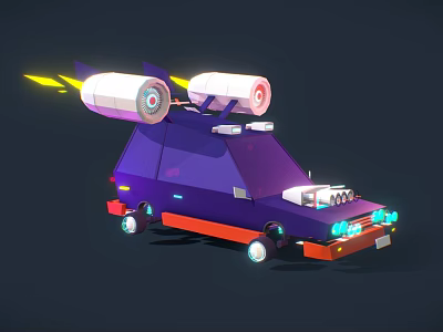 Cartoon car 3d model