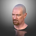 Realistic 3D Character Male Head Model With Bald Head Beard And Detailed Facial Features 3d model
