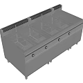 Commercial Kitchen Equipment Stainless Steel Multiple Sinks Worktop With Storage Cabinets
