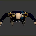 Navy Blue Military Style Uniform With Gold Epaulets White Belt And Black Boots
