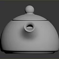 Silver Metallic Textured Teapot with Handle Spout and Lid for Home Use