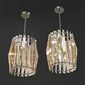 Modern Transparent Geometric Chandelier Design With Light Bulbs For Elegant Interior 3d model