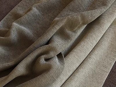 Soft Beige Textured Fabric With Wrinkled Drape For Home Upholstery Use 3d model