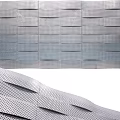 Modern Perforated Metal Wall Panel With Geometric Pattern And Silver Texture
