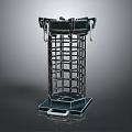 Metal Grid Design Household Storage Container With Square Base And Top Handles