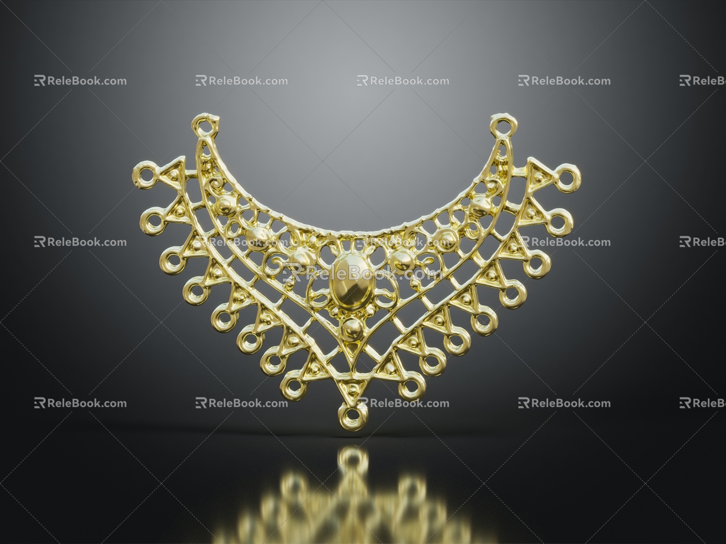 Modern Pendant Gold Pendant Gold Jewelry 3d model