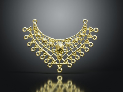 Modern Pendant Gold Pendant Gold Jewelry 3d model