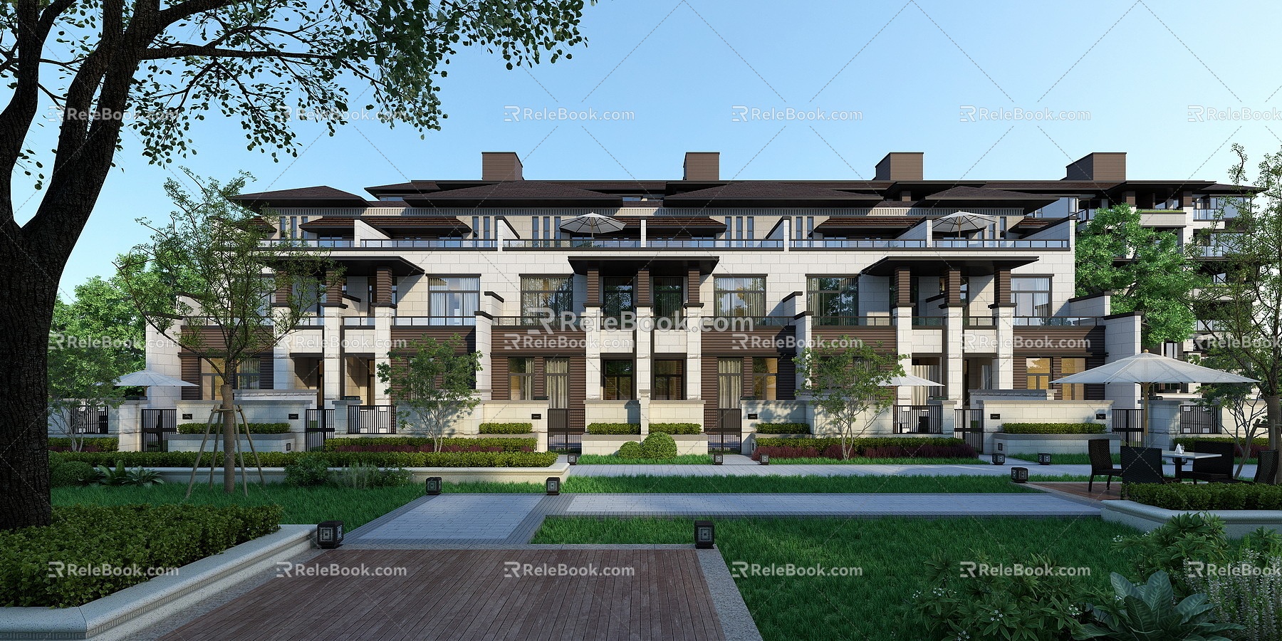 Modern Townhouse Prairie New Asia 3d model