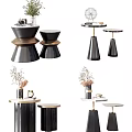 Light luxury round several sides combination 3d model