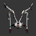 Futuristic Sci Fi Character With Biomechanical Tentacles And Glowing Red Rings