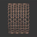 Copper Circular Ring Grid Structure With Intricate Interconnected Rings And Reflective Surface