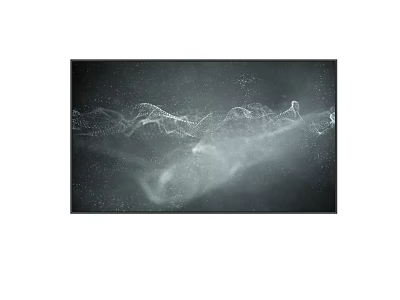 Abstract Painting With Wavy White Lines And Sparkling Dots On Dark Background 3d model