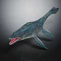 Realistic Prehistoric Ichthyosaur Marine Reptile With Open Mouth Sharp Teeth Long Tail And Flippers