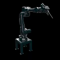 Black Industrial Robotic Arm With Multiple Joints And Stable Base Structure 3d model