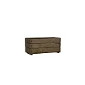 Rustic Wooden Planter With Rectangular Shape Layered Wood Design And Black Liner